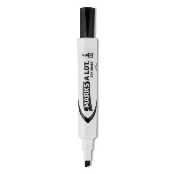 Avery® MARKS A LOT Desk-Style Dry Erase Marker, Broad Chisel Tip, Black, Dozen (24408) (AVE24408)