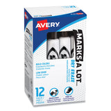 Avery® MARKS A LOT Desk-Style Dry Erase Marker, Broad Chisel Tip, Black, Dozen (24408) (AVE24408) Case of 12