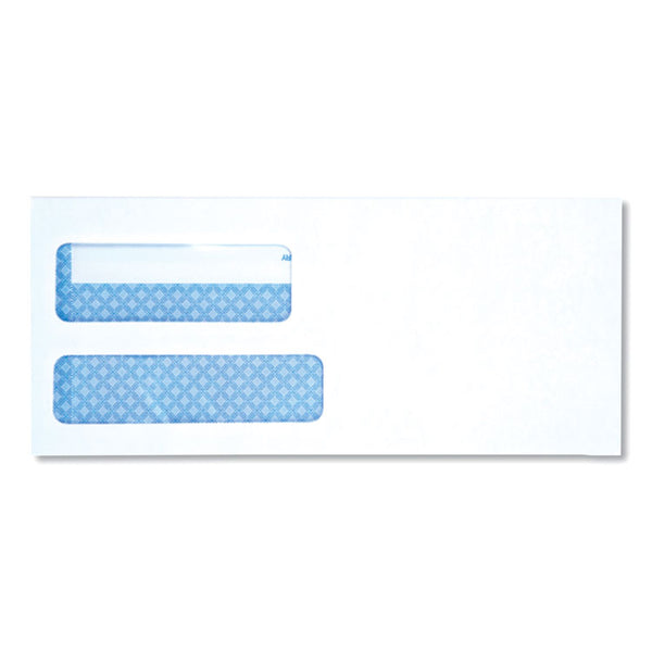 Universal® Double Window Business Envelope, #9, Square Flap, Self-Adhesive Closure, 3.88 x 8.88, White, 500/Box (UNV35217)