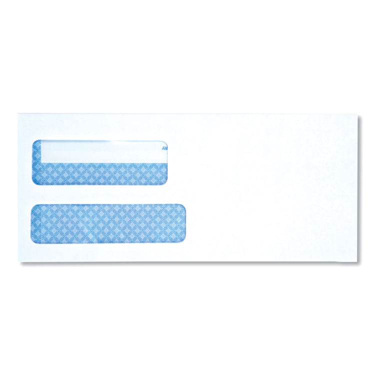 Universal® Double Window Business Envelope, #9, Square Flap, Self-Adhesive Closure, 3.88 x 8.88, White, 500/Box (UNV35217) Box of 500