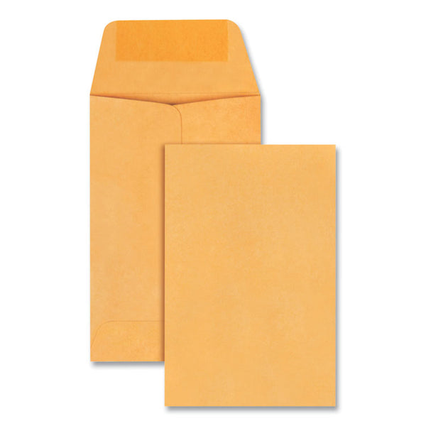 Universal® Kraft Coin Envelope, #1, Round Flap, Gummed Closure, 2.25 x 3.5, Light Brown Kraft, 250/Box (UNV35304)