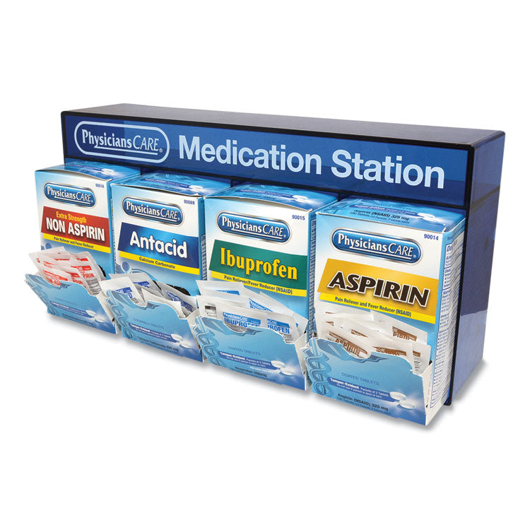 PhysiciansCare® Medication Station, Aspirin, Ibuprofen, Non Aspirin Pain Reliever, Antacid (ACM90780) Each