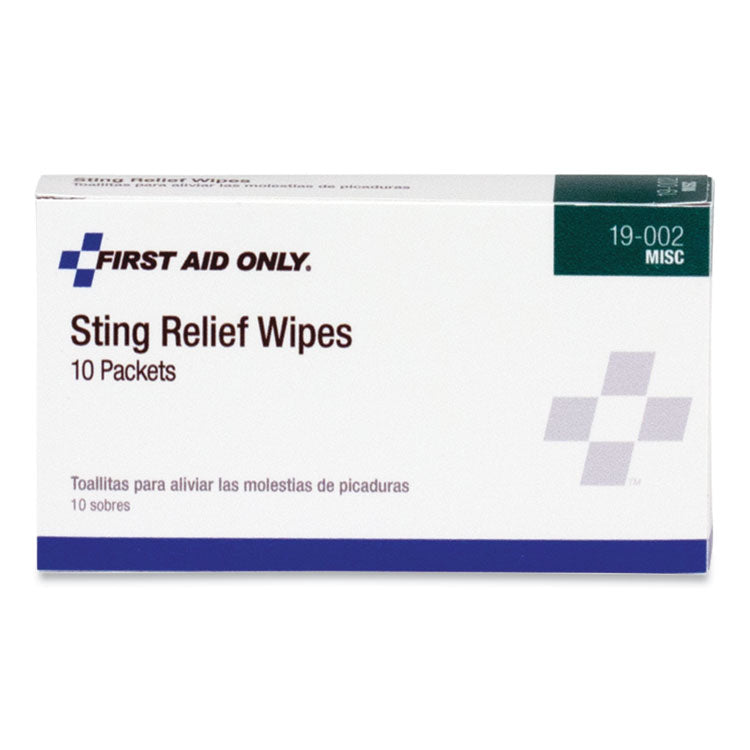 PhysiciansCare® by First Aid Only® First Aid Sting Relief Pads, 10/Box (FAO19002) Box of 10