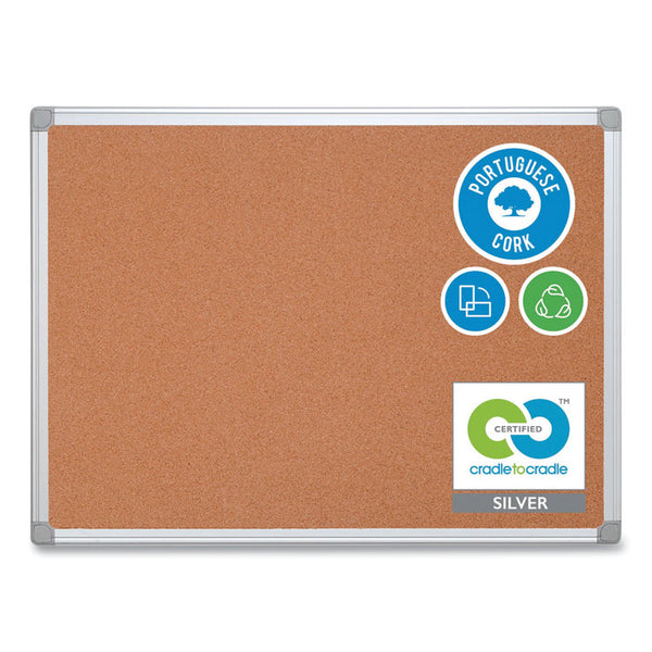 MasterVision® Earth Cork Board, 48 x 36, Tan Surface, Silver Aluminum Frame (BVCCA051790) Each