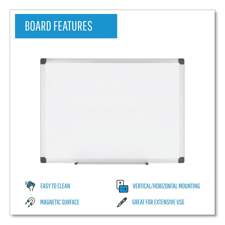 MasterVision® Porcelain Value Dry Erase Board, 36 x 48, White Surface, Silver Aluminum Frame (BVCCR0801170MV) Each