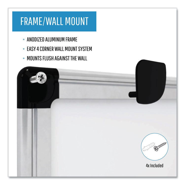 MasterVision® Porcelain Value Dry Erase Board, 48 x 96, White Surface, Silver Aluminum Frame (BVCCR1501170MV) Each