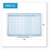 MasterVision® Magnetic Dry Erase Calendar Board, One Month, 36 x 24, White Surface, Silver Aluminum Frame (BVCGA0397830) Each