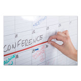 MasterVision® Magnetic Dry Erase Calendar Board, One Month, 36 x 24, White Surface, Silver Aluminum Frame (BVCGA0397830) Each