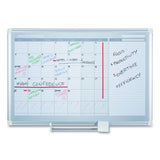 MasterVision® Magnetic Dry Erase Calendar Board, One Month, 36 x 24, White Surface, Silver Aluminum Frame (BVCGA0397830) Each