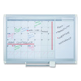 MasterVision® Magnetic Dry Erase Calendar Board, One Month, 48 x 36, White Surface, Silver Aluminum Frame (BVCGA0597830) Each