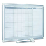 MasterVision® Magnetic Dry Erase Calendar Board, One Month, 48 x 36, White Surface, Silver Aluminum Frame (BVCGA0597830) Each