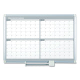 MasterVision® Magnetic Dry Erase Calendar Board, Four Month, 48 x 36, White Surface, Silver Aluminum Frame (BVCGA05105830) Each