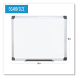 MasterVision® Value Lacquered Steel Magnetic Dry Erase Board, 18 x 24, White Surface, Silver Aluminum Frame (BVCMA0207170) Each