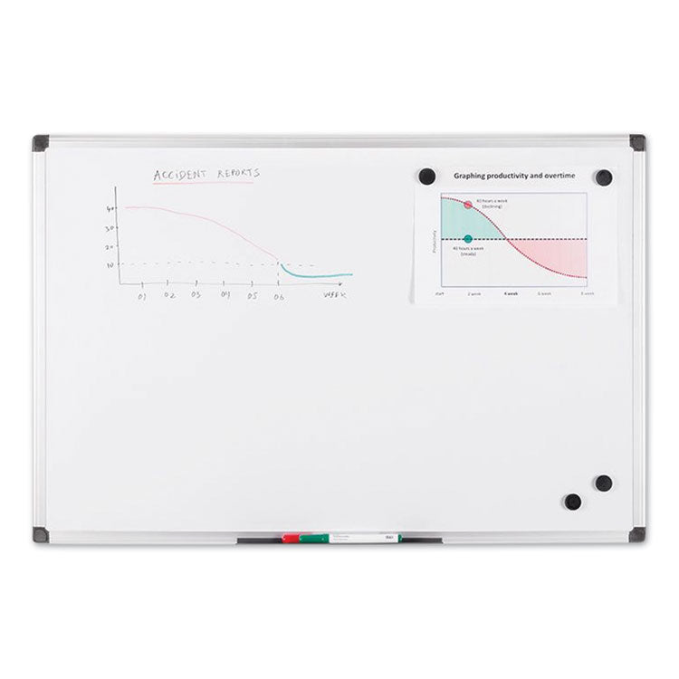 MasterVision® Value Lacquered Steel Magnetic Dry Erase Board, 18 x 24, White Surface, Silver Aluminum Frame (BVCMA0207170) Each