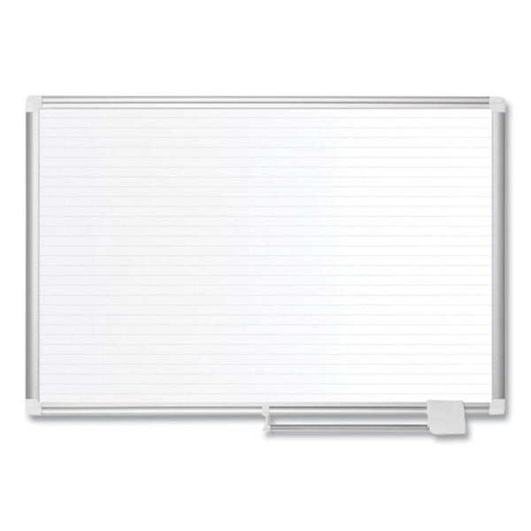 MasterVision® Ruled Magnetic Steel Dry Erase Planning Board, 48 x 36, White Surface, Silver Aluminum Frame (BVCMA0594830) Each