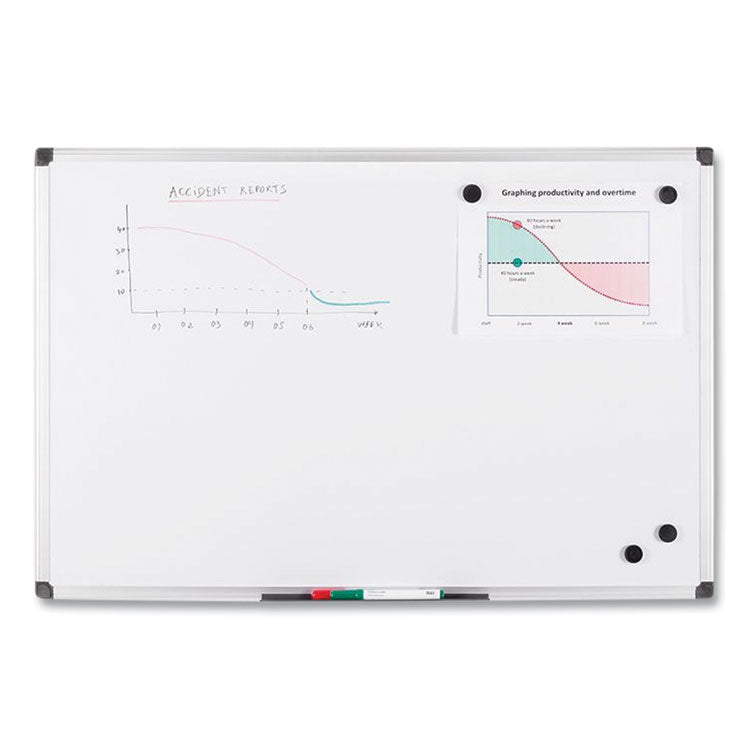 MasterVision® Value Lacquered Steel Magnetic Dry Erase Board, 96 x 48, White Surface, Silver Aluminum Frame (BVCMA2107170) Each