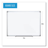 MasterVision® Earth Silver Easy-Clean Dry Erase Board, Reversible, 72 x 48, White Surface, Silver Aluminum Frame (BVCMA2700790) Each