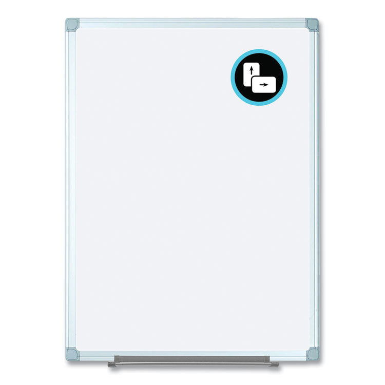 MasterVision® Earth Silver Easy-Clean Dry Erase Board, Reversible, 72 x 48, White Surface, Silver Aluminum Frame (BVCMA2700790) Each