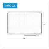 MasterVision® Gridded Magnetic Steel Dry Erase Planning Board, 1 x 2 Grid, 72 x 48, White Surface, Silver Aluminum Frame (BVCMA2792830) Each