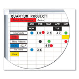 MasterVision® Gridded Magnetic Steel Dry Erase Planning Board, 1 x 2 Grid, 72 x 48, White Surface, Silver Aluminum Frame (BVCMA2792830) Each