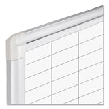 MasterVision® Gridded Magnetic Steel Dry Erase Planning Board, 1 x 2 Grid, 72 x 48, White Surface, Silver Aluminum Frame (BVCMA2792830) Each