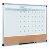 MasterVision® 3-in-1 Calendar Planner, 36 x 24, White Surface, Silver Aluminum Frame (BVCMB0707186P) Each