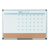 MasterVision® 3-in-1 Calendar Planner, 36 x 24, White Surface, Silver Aluminum Frame (BVCMB0707186P) Each