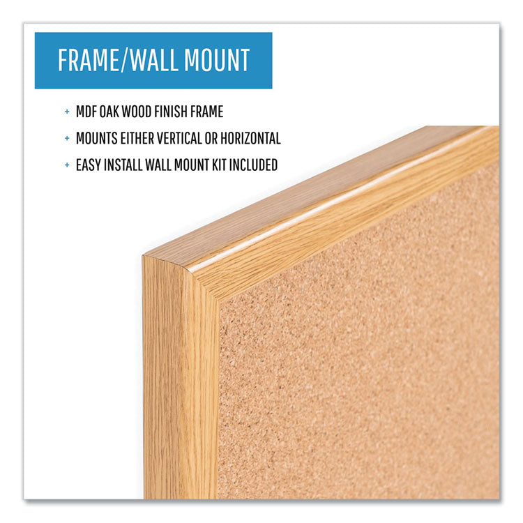 MasterVision® Value Cork Bulletin Board with Oak Frame, 24 x 36, Brown Surface, Oak Frame (BVCMC070014231) Each