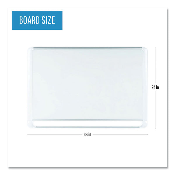 MasterVision® Gold Ultra Magnetic Dry Erase Boards, 36 x 24, White Surface, White Aluminum Frame (BVCMVI030205) Each