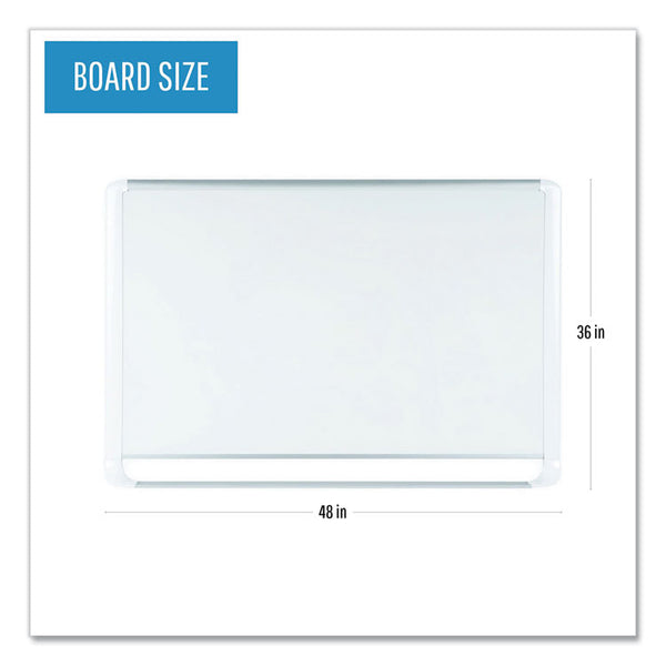 MasterVision® Gold Ultra Magnetic Dry Erase Boards, 48 x 36, White Surface, White Aluminum Frame (BVCMVI050205) Each