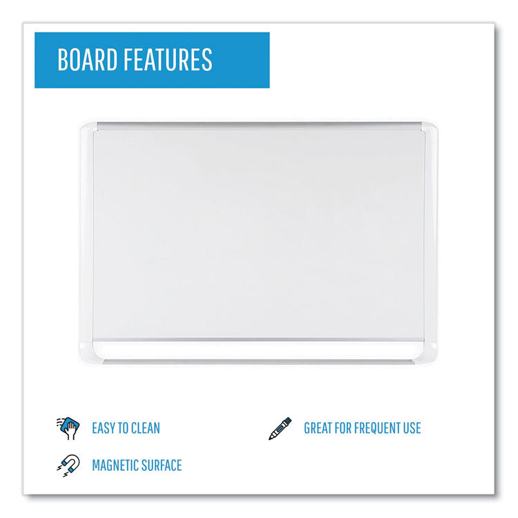 MasterVision® Gold Ultra Magnetic Dry Erase Boards, 72 x 48, White Surface, White Aluminum Frame (BVCMVI270205) Each