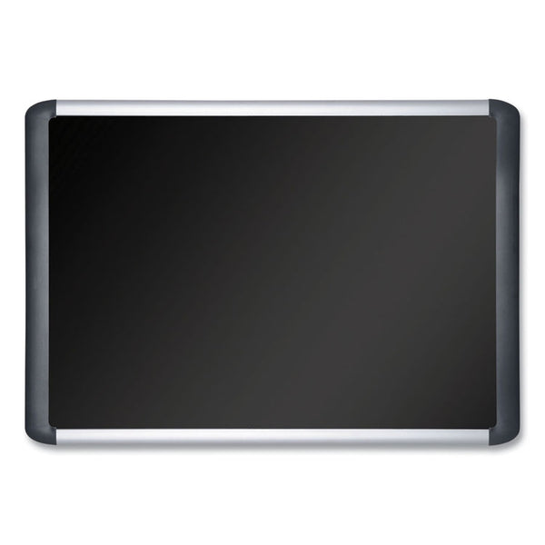 MasterVision® Soft-touch Bulletin Board, 72 x 48, Black Fabric Surface, Aluminum/Black Aluminum Frame (BVCMVI270301) Each