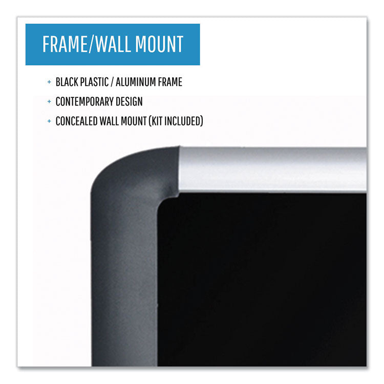 MasterVision® Soft-touch Bulletin Board, 72 x 48, Black Fabric Surface, Aluminum/Black Aluminum Frame (BVCMVI270301) Each