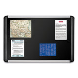 MasterVision® Soft-touch Bulletin Board, 72 x 48, Black Fabric Surface, Aluminum/Black Aluminum Frame (BVCMVI270301) Each