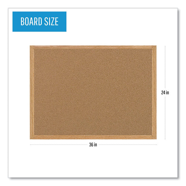 MasterVision® Earth Cork Board, 36 x 24, Tan Surface, Oak Wood Frame (BVCSB0420001233) Each