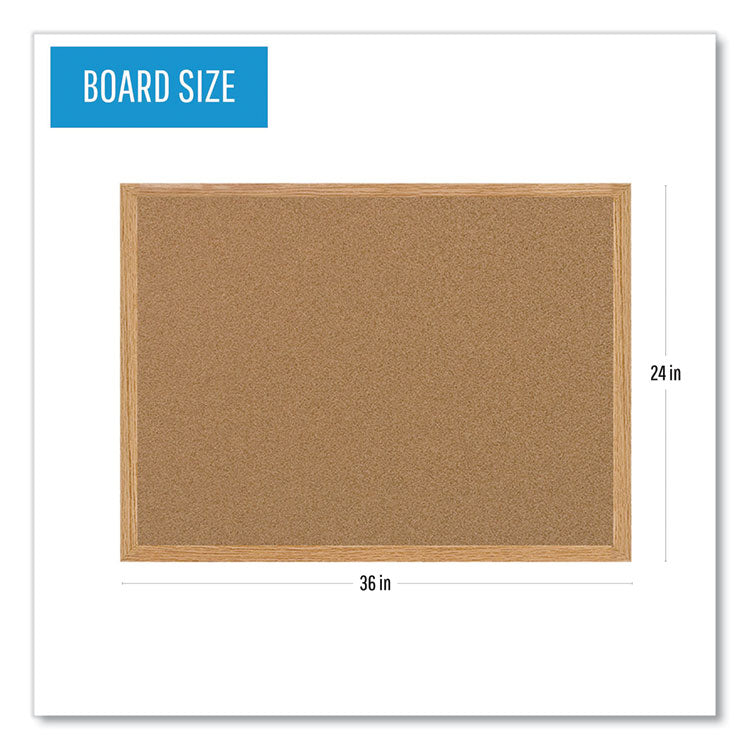 MasterVision® Earth Cork Board, 36 x 24, Tan Surface, Oak Wood Frame (BVCSB0420001233) Each