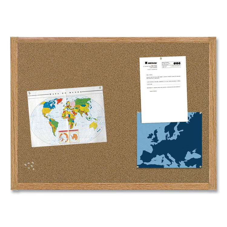 MasterVision® Earth Cork Board, 36 x 24, Tan Surface, Oak Wood Frame (BVCSB0420001233) Each