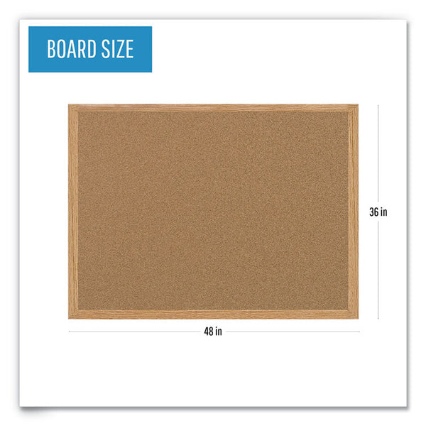 MasterVision® Earth Cork Board, 48 x 36, Tan Surface, Oak Wood Frame (BVCSB0720001233) Each