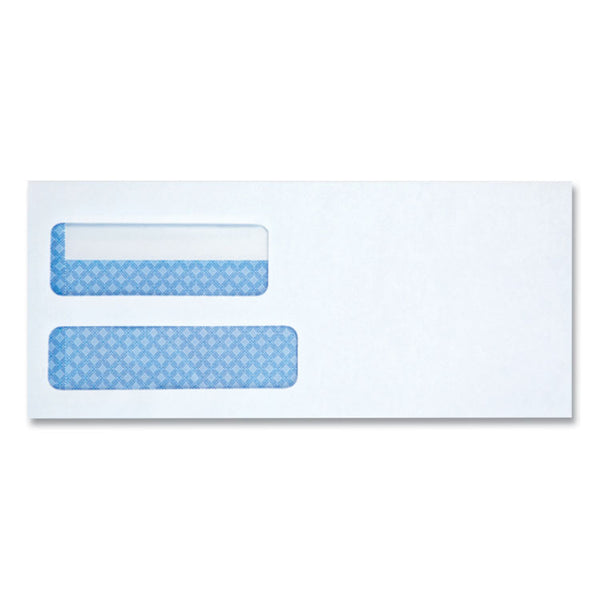 Universal® Double Window Business Envelope, #10, Square Flap, Gummed Closure, 4.13 x 9.5, White, 500/Box (UNV36103)