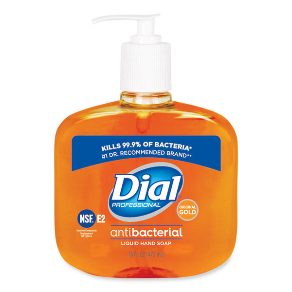 Dial® Professional Gold Antibacterial Liquid Hand Soap, Floral, 16 oz Pump, 12/Carton (DIA80790CT)