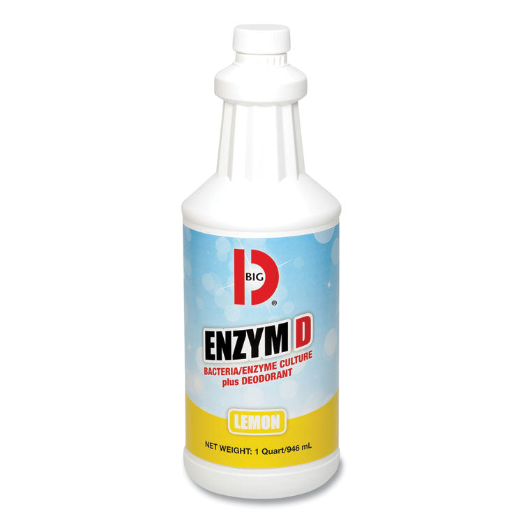 Big D Industries Enzym D Digester Liquid Deodorant, Lemon, 32 oz Bottle, 12/Carton (BGD500) Case of 12