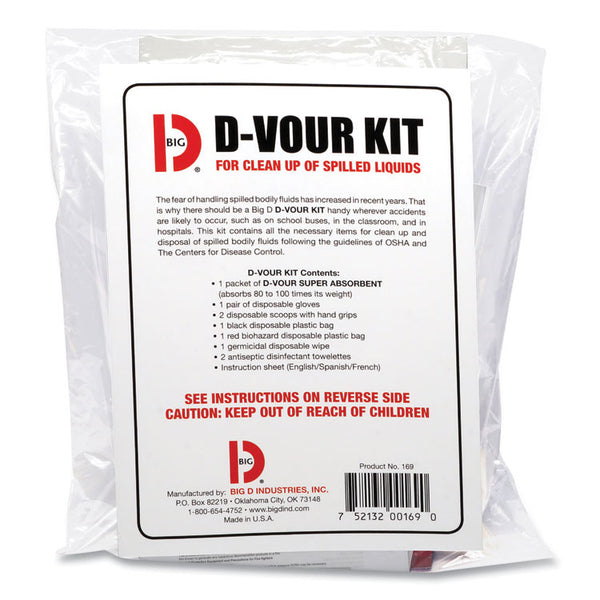 Big D Industries D'vour Clean-up Kit, Powder, All Inclusive Kit, 6/Carton (BGD169) Each