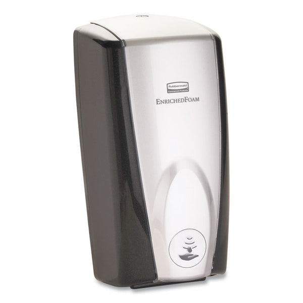 Rubbermaid® Commercial AutoFoam Touch-Free Dispenser, 1,100 mL, 5.2 x 5.25 x 10.9, Black/Chrome (RCP750411)