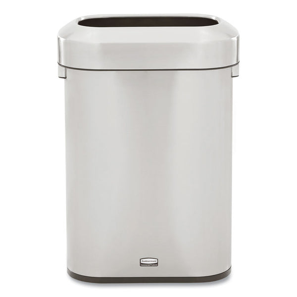 Rubbermaid® Commercial Refine Series Waste Receptacle, 15 gal, Plastic/Stainless Steel (RCP2147581) Each