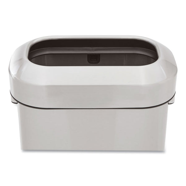 Rubbermaid® Commercial Refine Series Waste Receptacle, 15 gal, Plastic/Stainless Steel (RCP2147581) Each