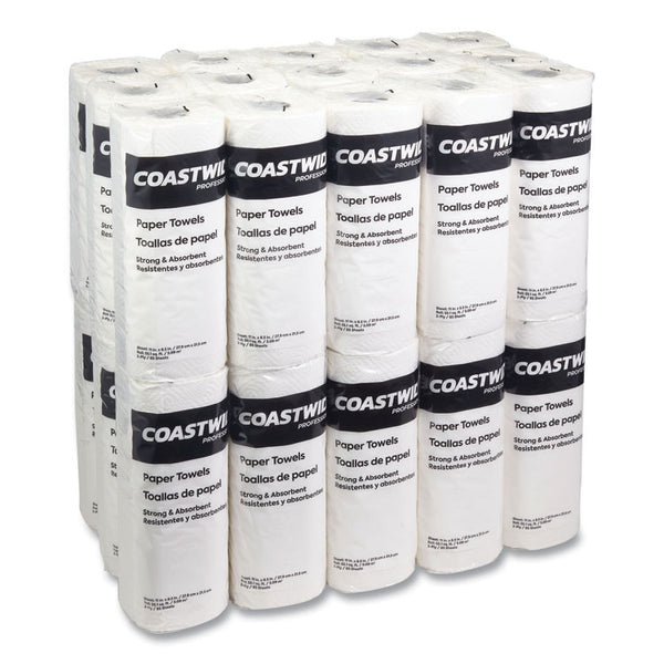 Coastwide Professional™ Kitchen Roll Paper Towels, 2-Ply, 11 x 8.5, White, 85 Sheets/Roll, 30 Rolls/Carton (CWZ21810CT)