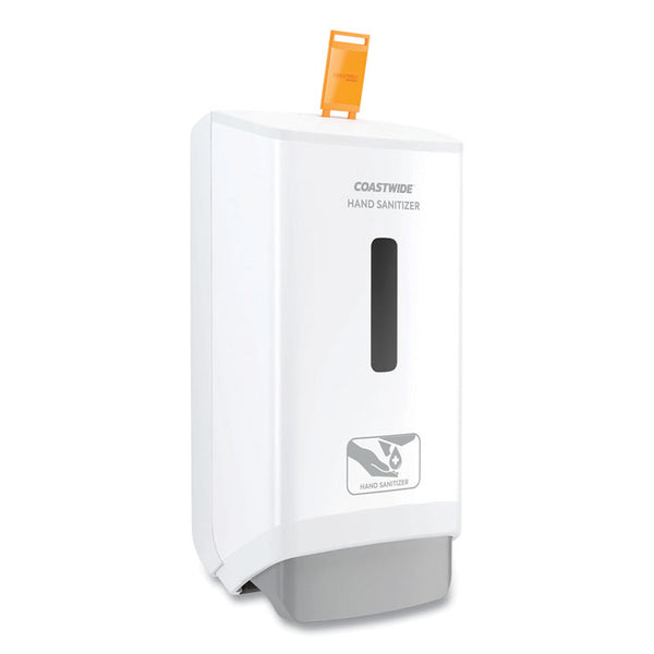Coastwide Professional™ J-Series Wall-Mounted Manual Hand Sanitizer Dispenser, 1,200 mL, 6.12 x 4.11 x 11.5, White (CWZJMHW)
