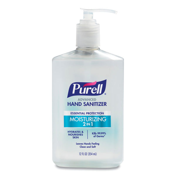 PURELL® 2 in 1 Moisturizing Advanced Hand Sanitizer Gel, Clean Scent, 12 oz Pump Bottle, Clean Scent (GOJ369812)