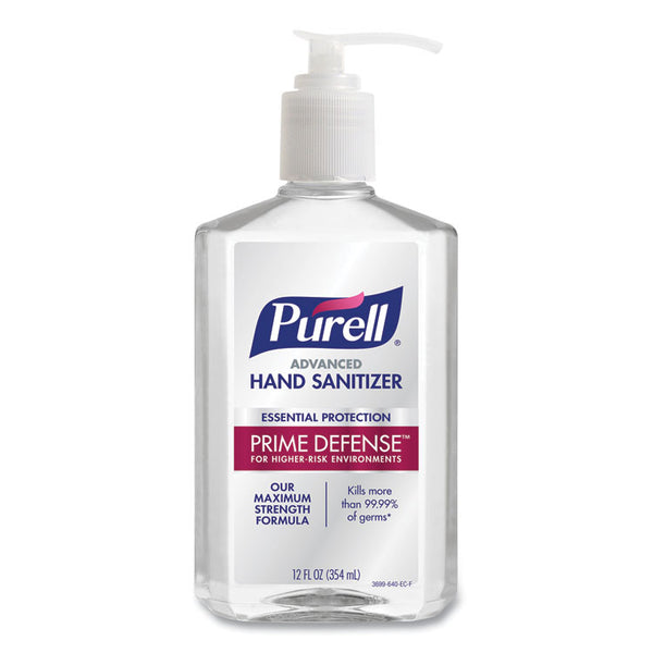 PURELL® Prime Defense Advanced 85% Alcohol Gel Hand Sanitizer, 12 oz Pump Bottle, Clean Scent (GOJ369912)