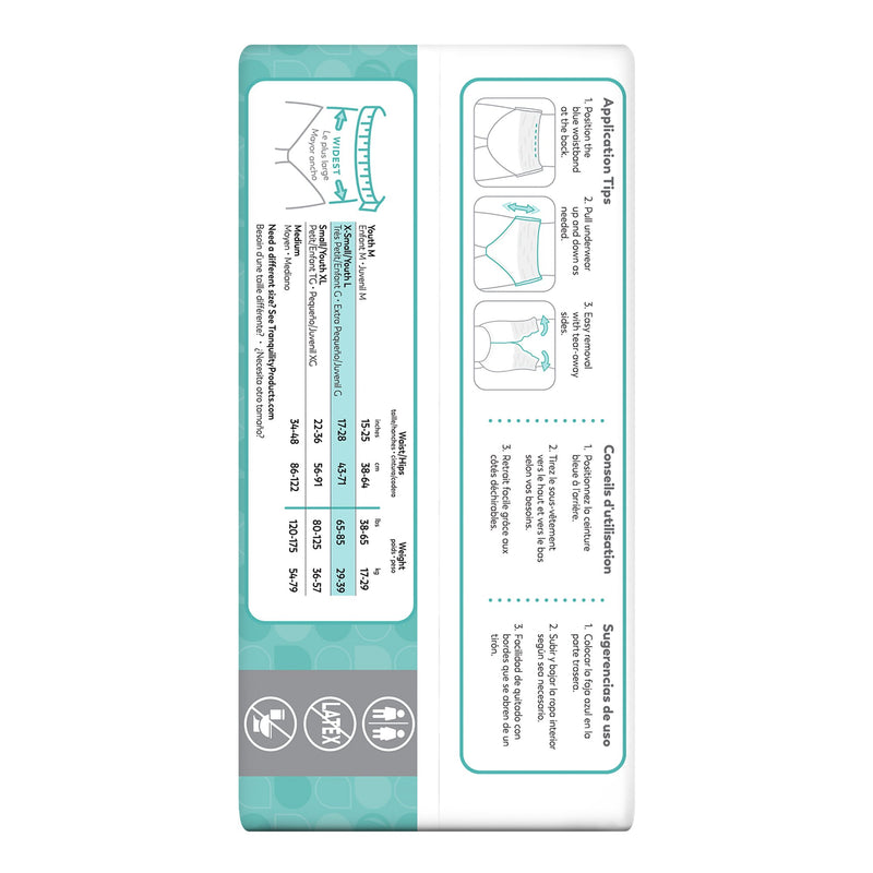 Tranquility® Essential Unisex Adult Absorbent Underwear Pull On with Tear Away Seams X-Small Disposable Heavy Absorbency (696226_CS) 96/CS